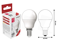 Avide LED Globe Mini 6W G45 E14 WW 3000K izzó